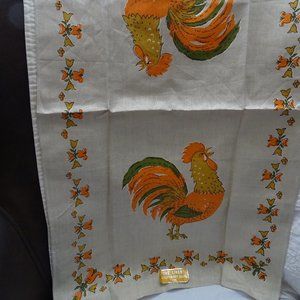 Rooster Pure Linen Tea Towel